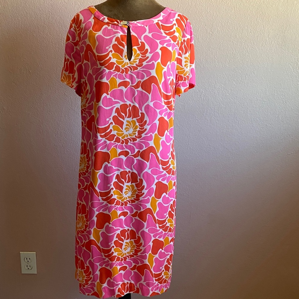 BANANA REPUBLIC Pink, Orange & Yellow Floral Shift Dress